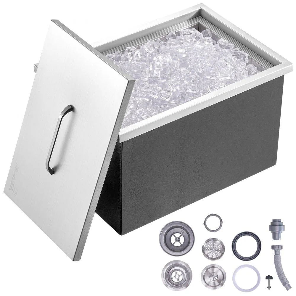VEVOR VEVOR Drop-in Ice Chest 22"L × 17"W × 12"H 46 qt Stainless Steel — product photo