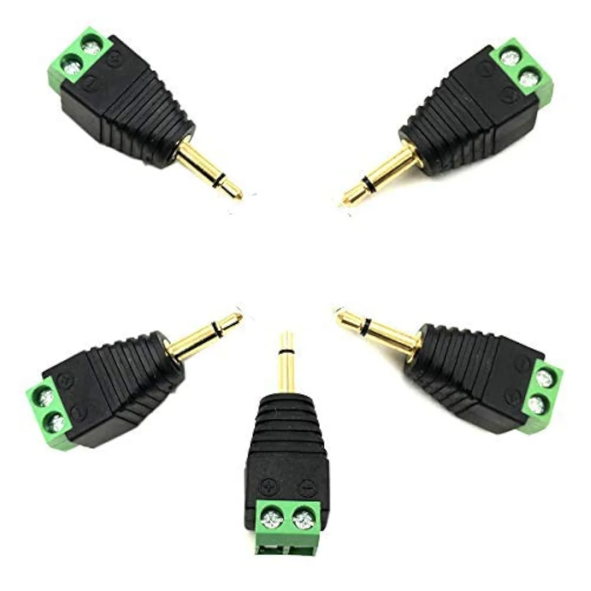 BUCIER BUCIER 5 Pack 3.5mm TS Male Terminal Block Audio Adapter — product photo
