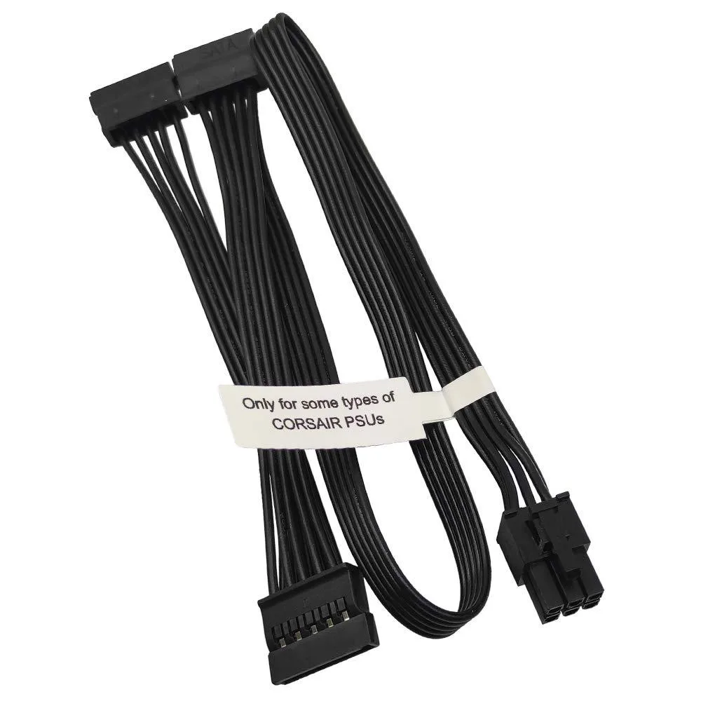  COMeap SATA power cable 6 pin to 3×15 pin 20 in 50 cm — product photo