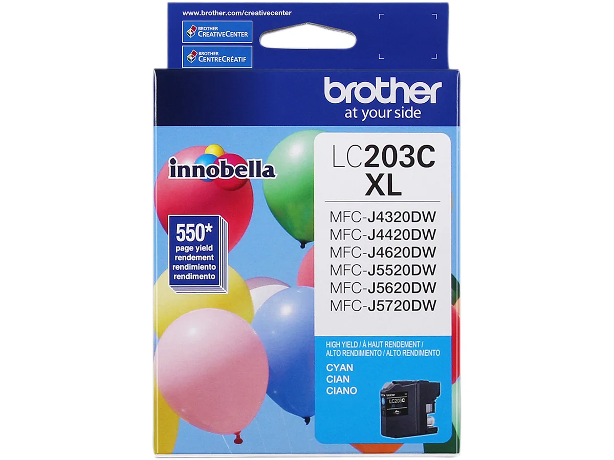 Brother Brother LC203C High Yield Cyan Ink Cartridge 550 Pages — product photo
