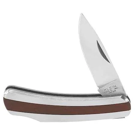Klein Tools Klein Tools Pocket Knife Stainless Steel Drop Point 2 1/4 in Blade Silver Handle 3 in Closed Hand Tool — product photo