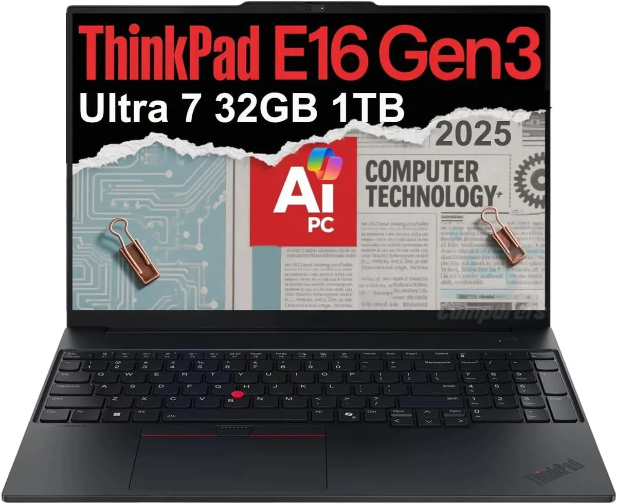 Lenovo Lenovo ThinkPad E16 Gen 3 Ultra 7 255H 32GB 1TB business laptop — product photo