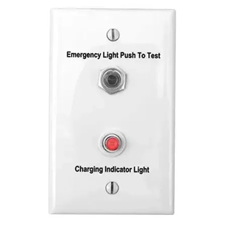 White steel emergency light remote test switch, rectangular, 2 13/16 inches wide