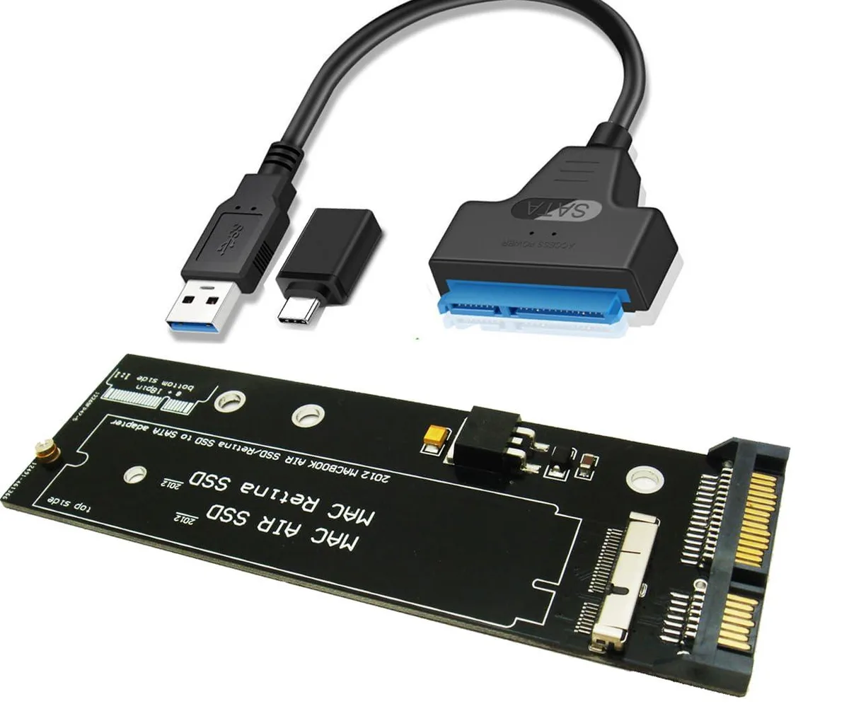 Vszerda Vszerda 26-pin to SATA adapter with USB 3.0/Type C cable for 2012 MacBook Air/Pro SSD — product photo