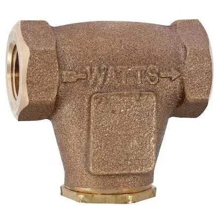 Small brass inline V strainer with female threaded ends