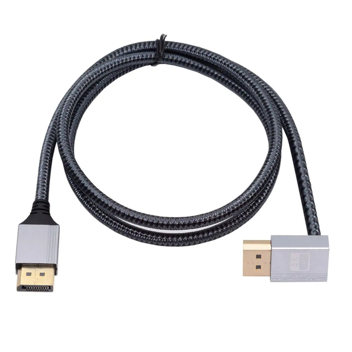 Fervit Fervit DisplayPort Cable 4K 60Hz 90° Silver Sleeve 2m — product photo