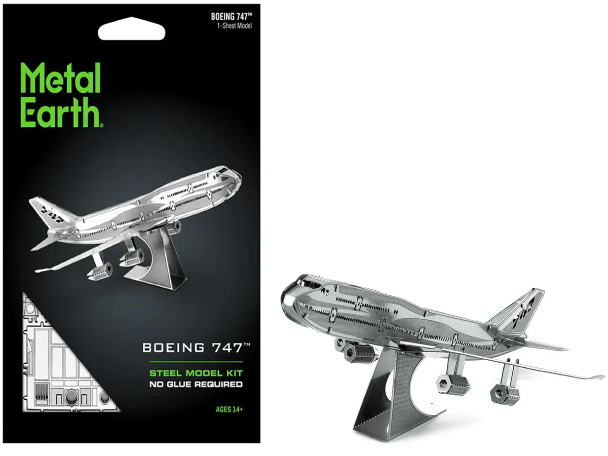 Metal Earth Metal Earth Boeing 747 Commercial Aircraft Easy Difficulty Steel Model Kit hobby collectible — product photo