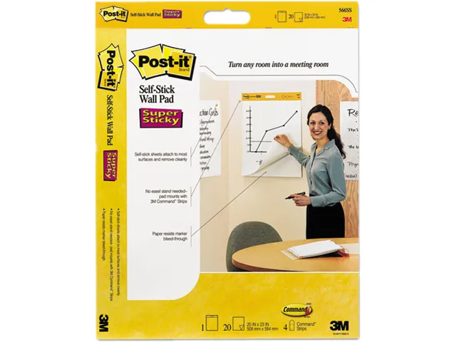 White Post-it easel pad 20 x 23 inches 20 sheets self-stick blank sheets