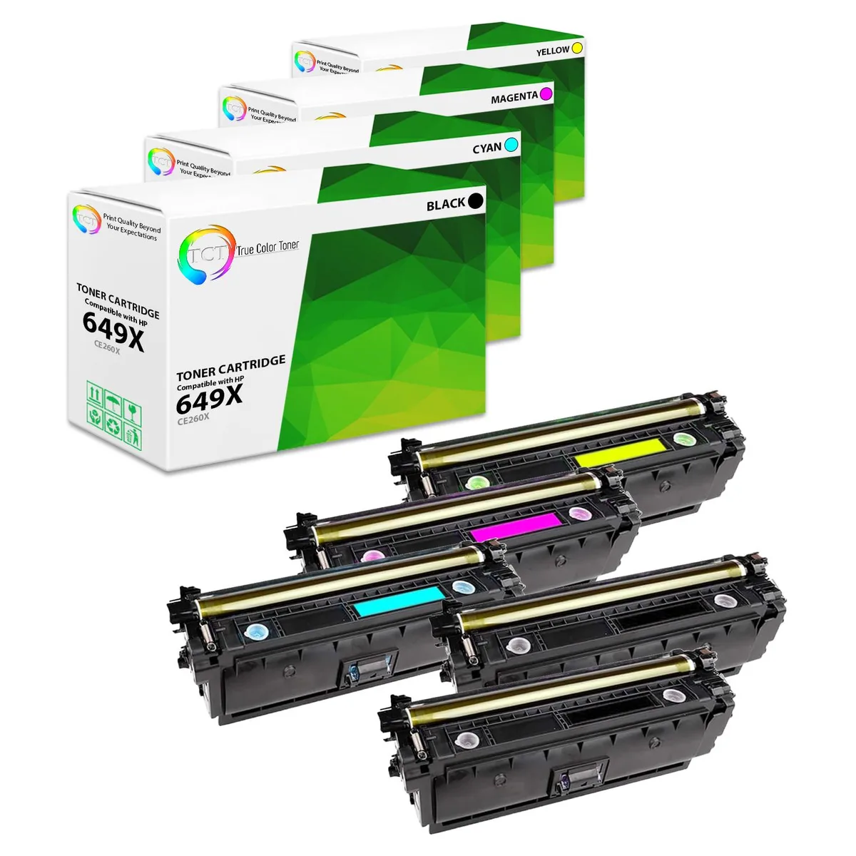 True Color Toner True Color Toner CE260X CE261A CE262A CE263A 5 Pack toner cartridge — product photo
