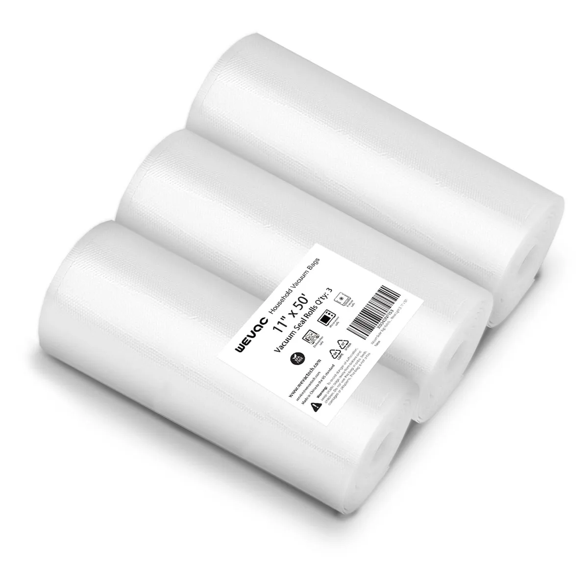 Wevac Lite Vacuum Sealer Rolls 11" x 50' 3 Rolls — product photo