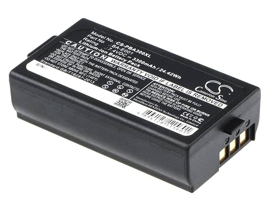 Rectangular Cameron Sino battery pack, dark casing, label shows 3300mAh 24.42Wh
