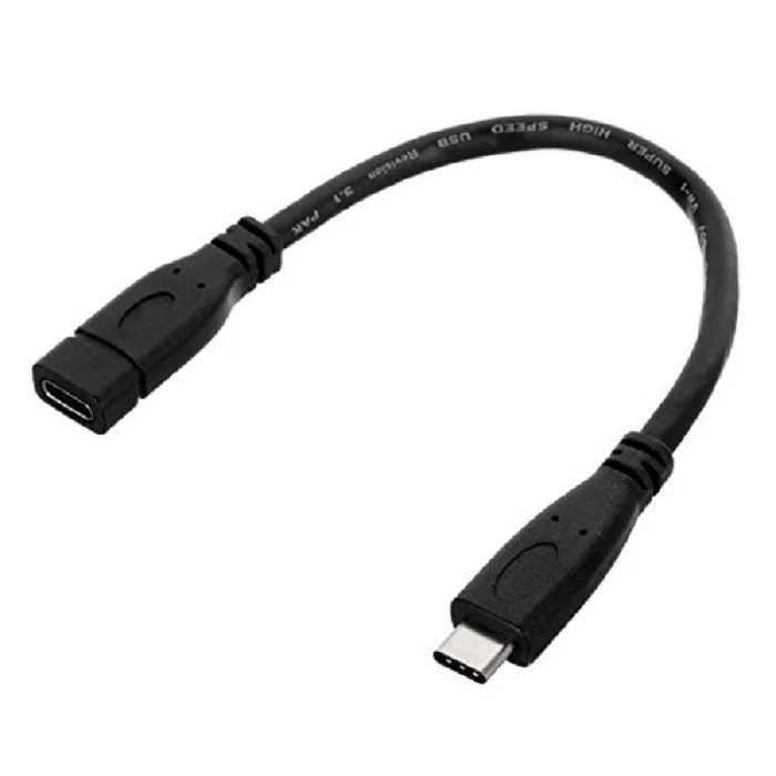 TeKit TeKit USB-C 3.1 Male to Female Extension Cable 10cm Black — product photo