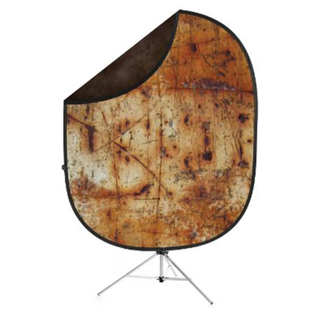 SAVAGE SAVAGE 5x7 ft Collapsible Backdrop, Brown/Industrial Grunge, 8 ft Aluminum Stand, folds to 28 in — product photo