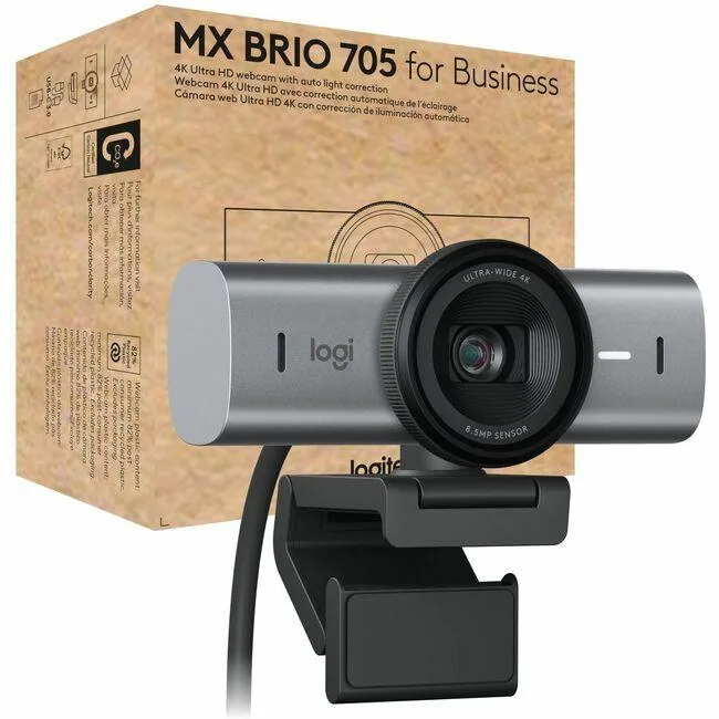 Logitech Logitech 960-001529 Brio 705 4K webcam 8.5MP USB-C 4096x2160 90° — product photo
