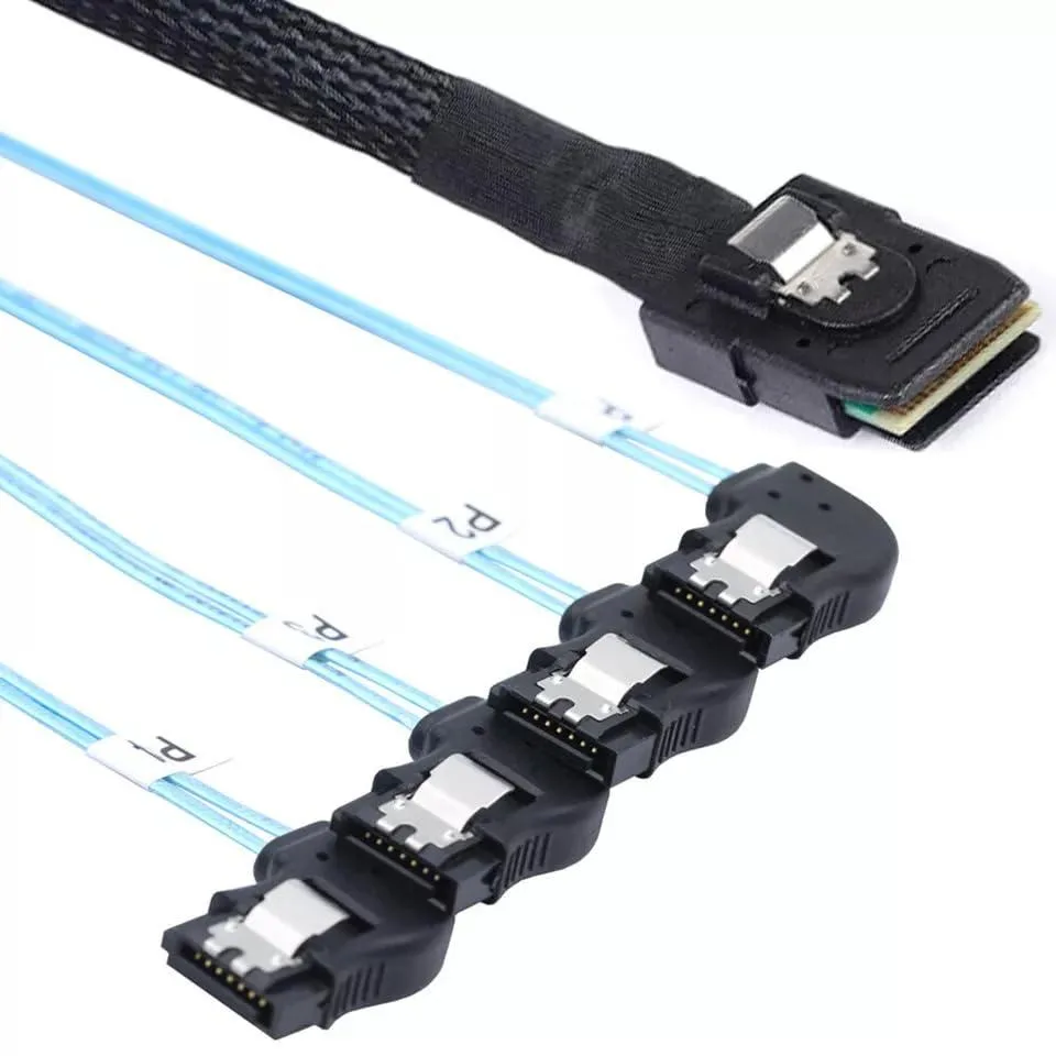 Vszerda Vszerda MNSFF8087-4PSTR Mini SAS HD SFF-8087 to 4 SATA Right Angle 50CM — product photo