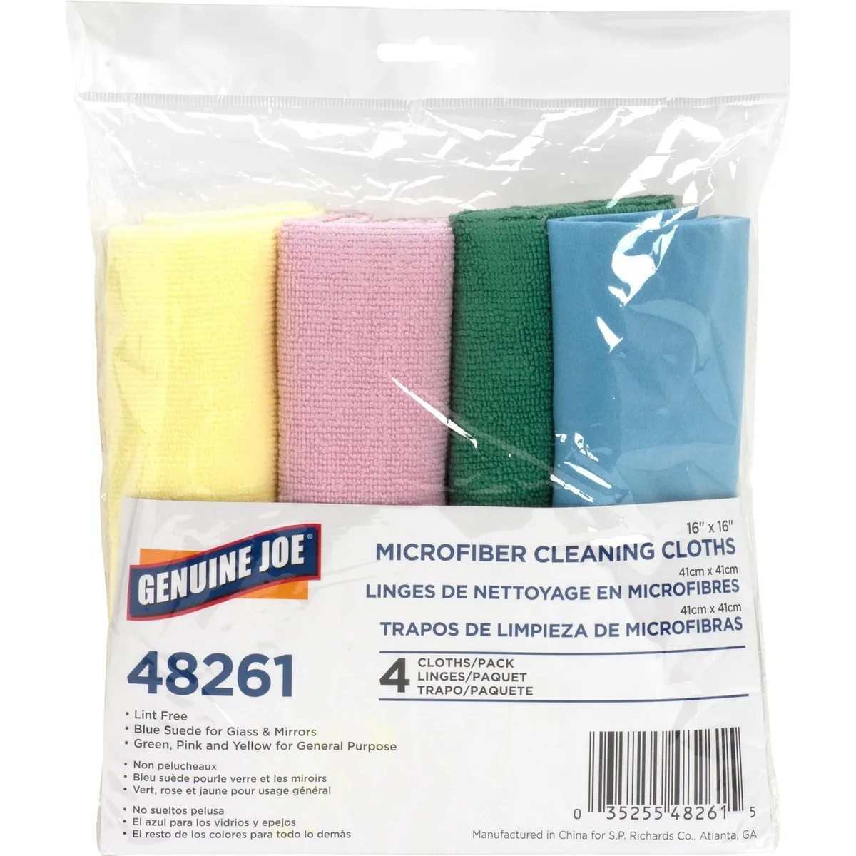 Genuine Joe Genuine Joe 48261 Microfiber Cleaning Cloths 16" 4 Pack — product photo