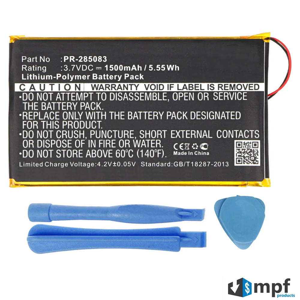 MPF Products MPF Products 1500mAh 3.7V 5.55Wh Battery PR-285083 for NOOK GlowLight Plus 2015 BNRV510 Kobo Glo HD 6 N437 — product photo