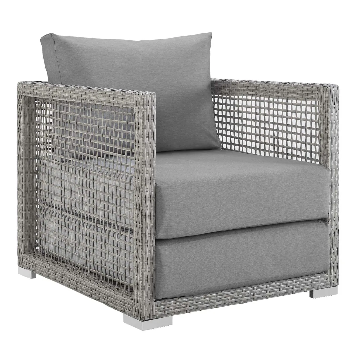 Modway Furniture Modway Furniture Aura Rattan Outdoor Patio Armchair Gray 27.5"L x 32"W x 32"H 331 lbs — product photo