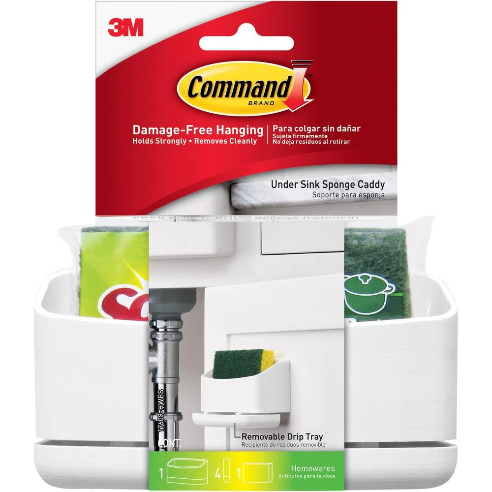 Command Command 17609HWES Under Sink Sponge Caddy cleaning — product photo