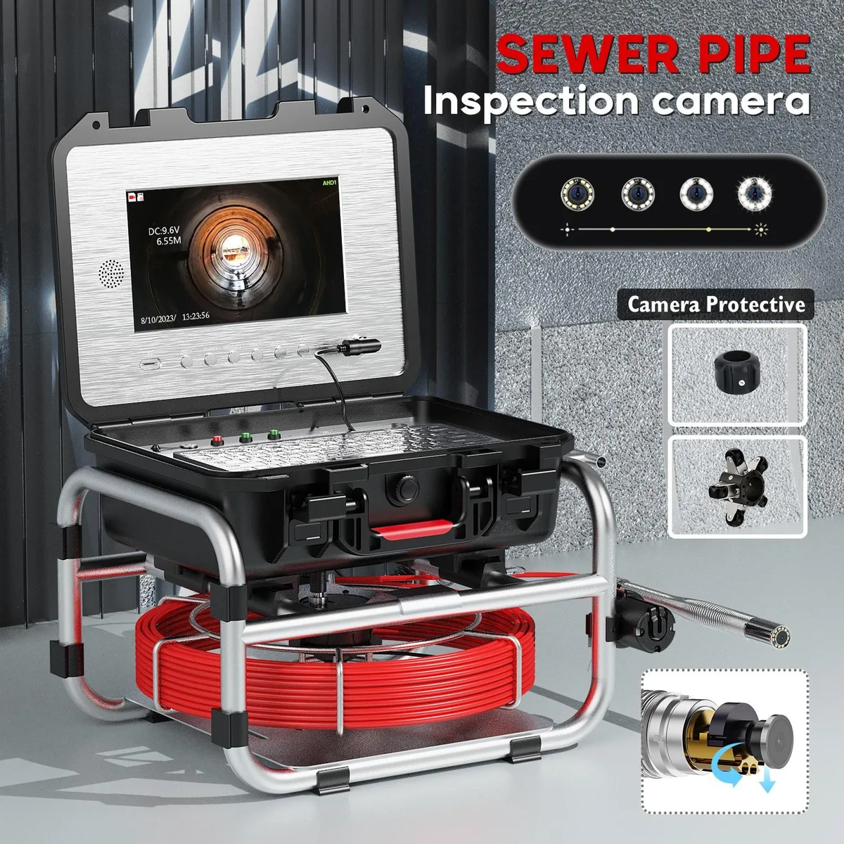 visiPower visiPower 10" Pipe Inspection Camera 512Hz 16GB 98ft — product photo