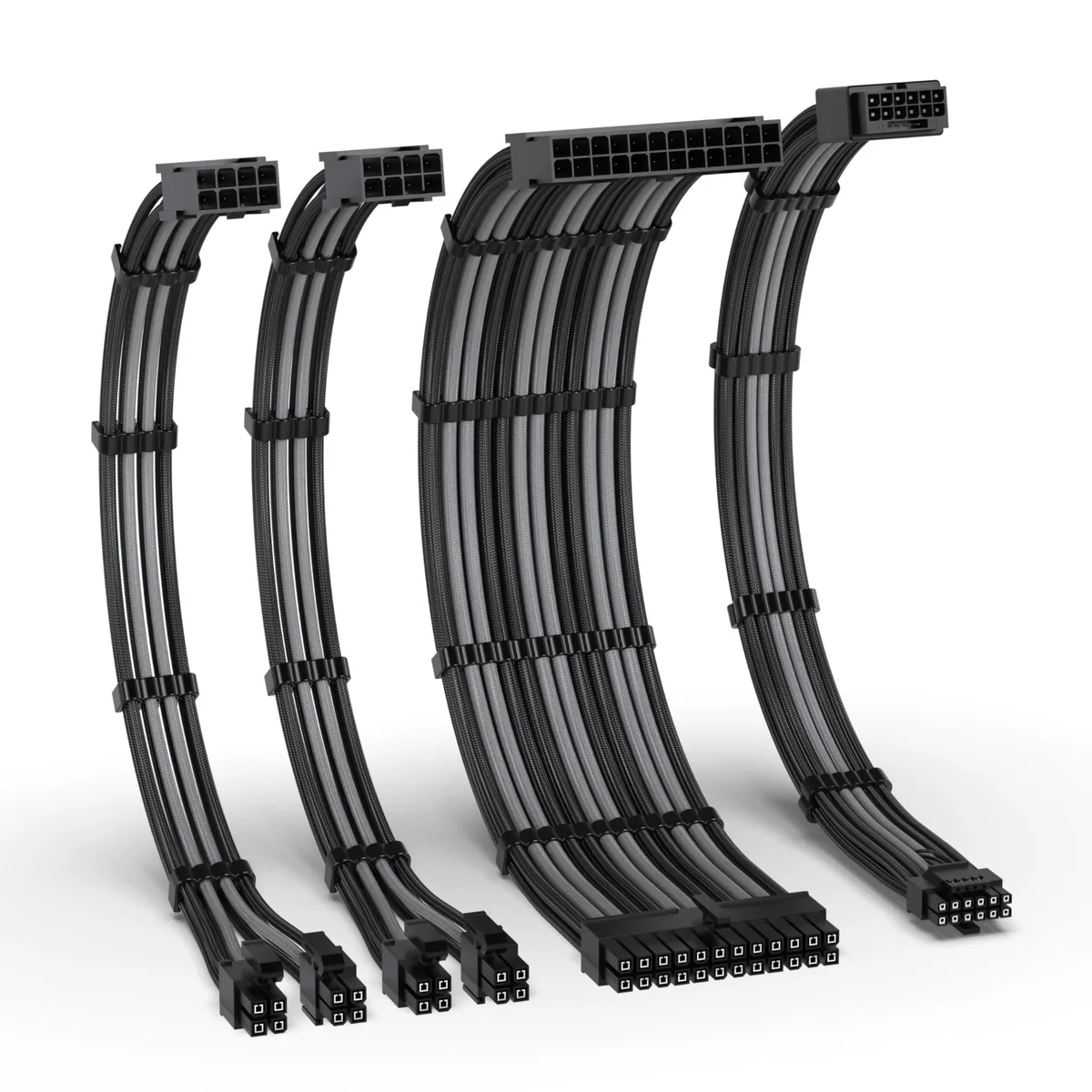 EZDIY-FAB EZDPI227-4 PSU Extension Kit 12VHPWR 24-Pin 2xEPS Black Grey — product photo