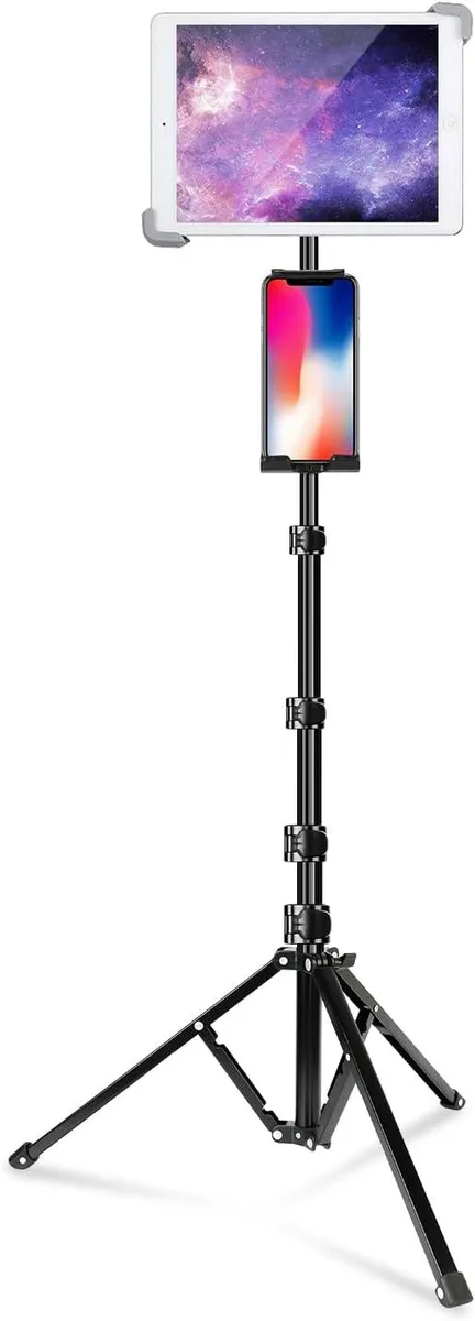 MCHOSE MCHOSE 65-inch 360° Tablet Tripod Holder 9.5-14.5" Dual Mount — product photo