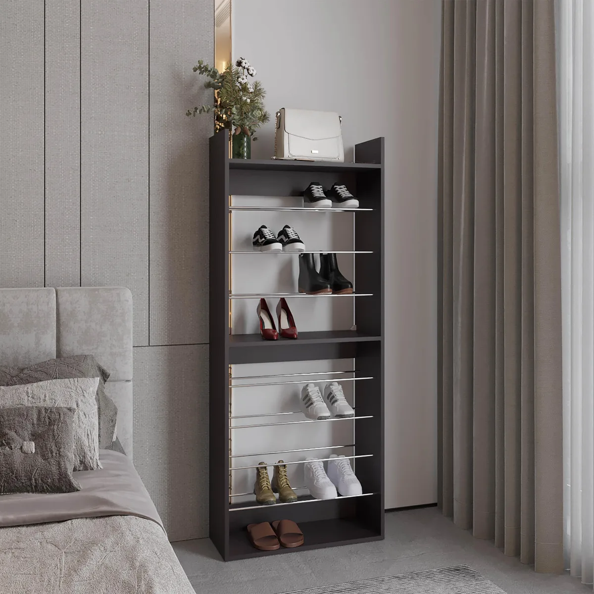tuphen tuphen 10-shelf bookshelf Black Wengue 61.1x24.8x9.8 — product photo