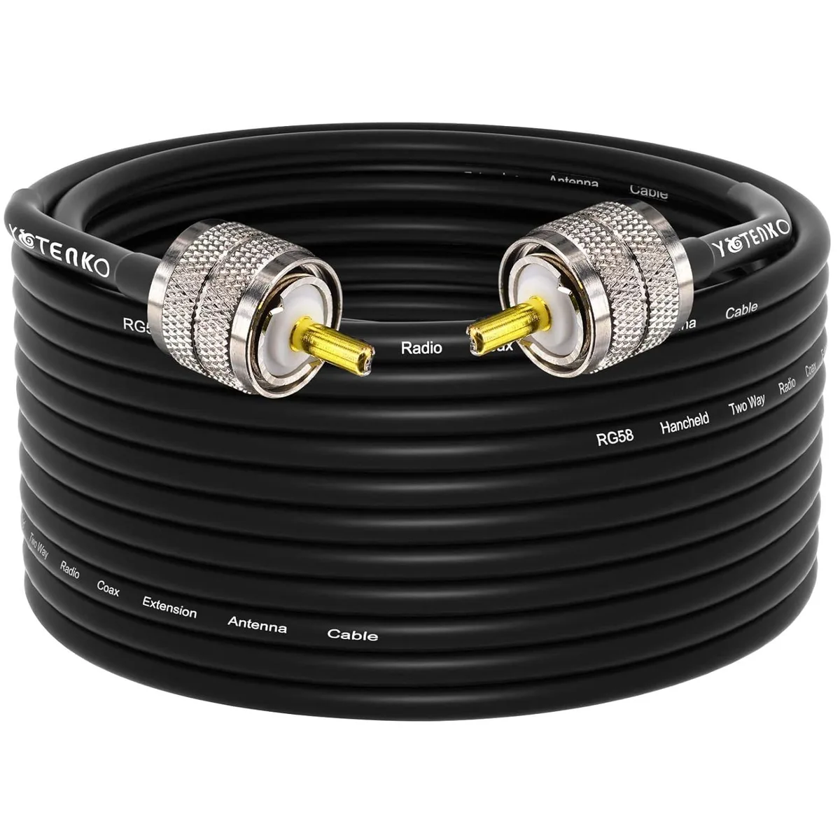 PISKEKAT PISKEKAT RG58 Coaxial RF Cable 49.2ft PL259 Male-Male 50 Ohm — product photo