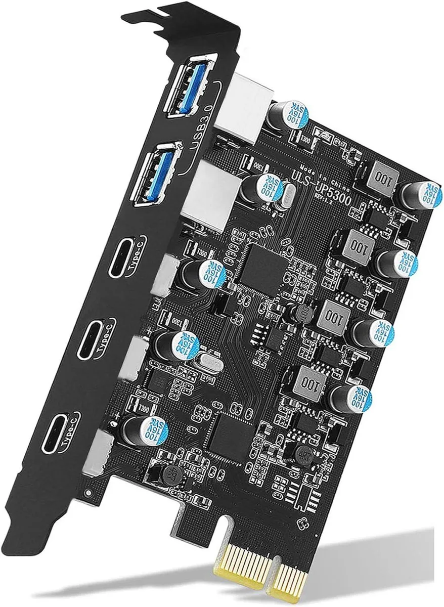 ESTONE ESTONE PCIE22A3C 5-Port PCIe USB 3.0 Card (3× Type C, 2× Type A) — product photo