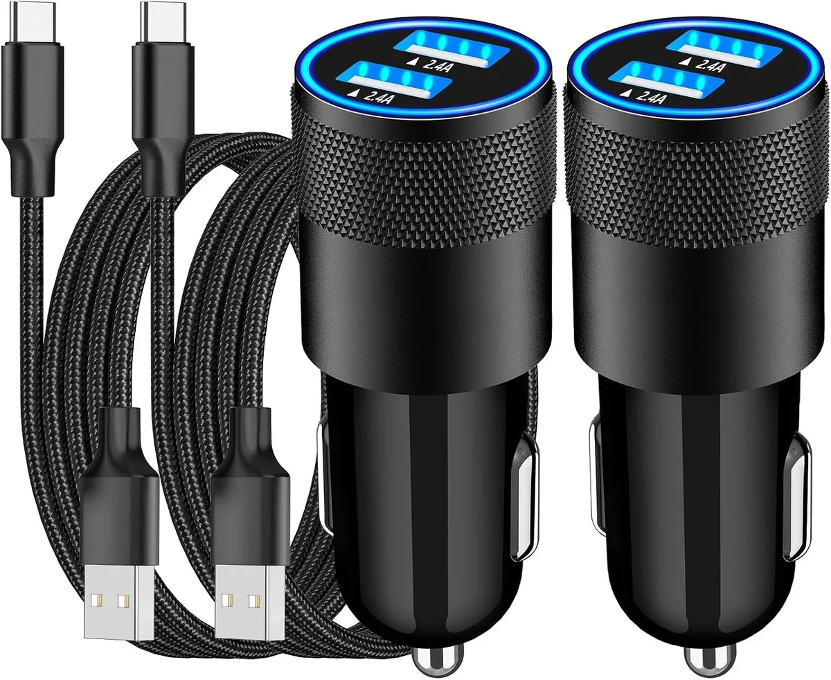 Leelbox Leelbox 4.8A USB-C Car Charger 2Pack Braided Cord — product photo