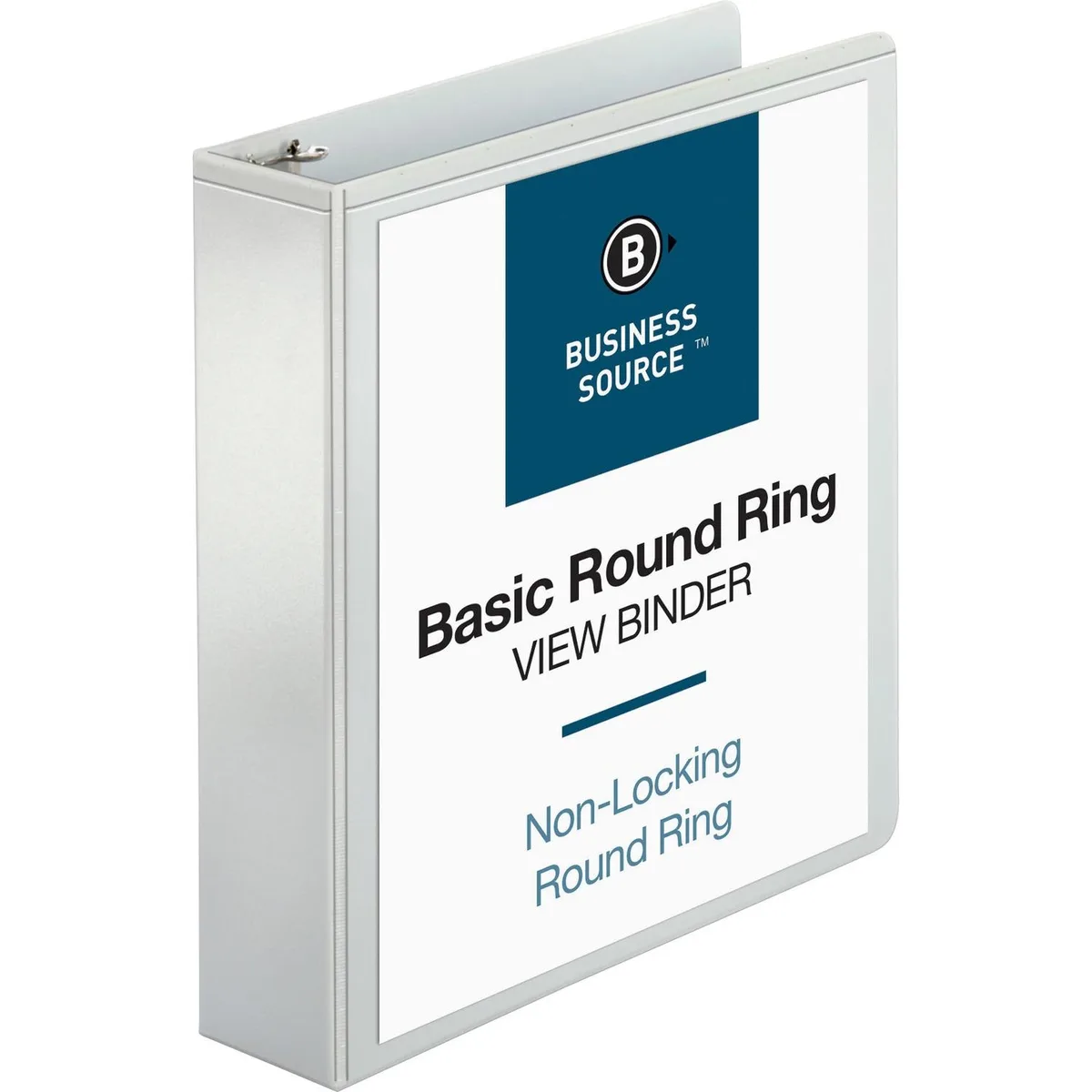 White 2 inch view binder with clear overlay and interior pockets