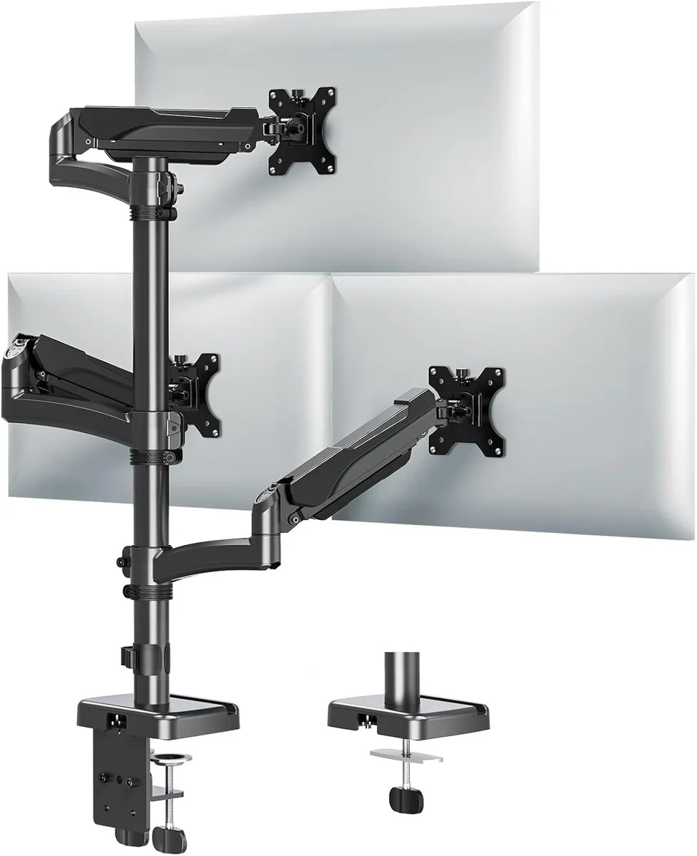 PISKEKAT PISKEKAT MU6013A Triple Monitor Mount 32" 4.4-17.6lbs VESA 75/100 Gas Spring — product photo