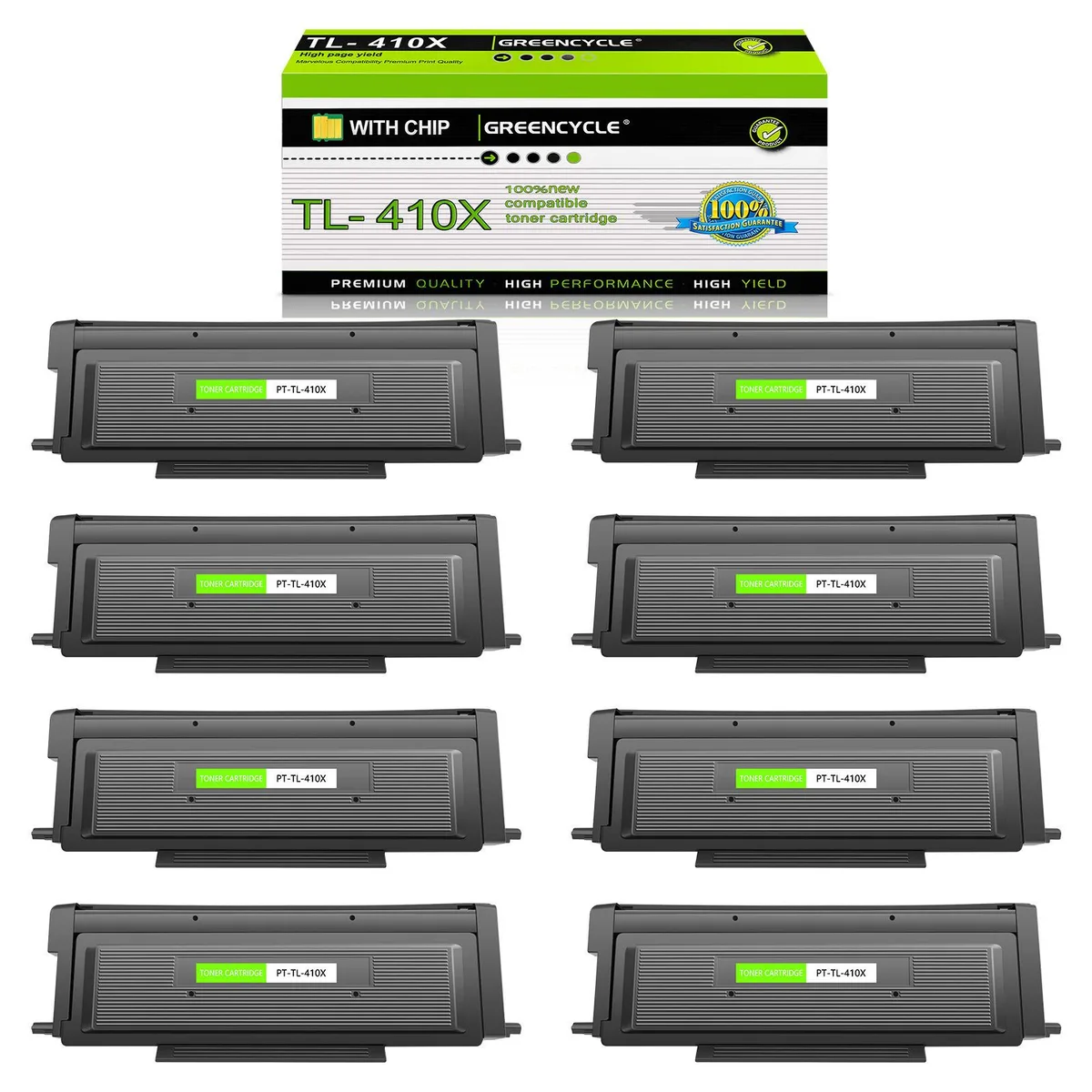 GREENCYCLE GREENCYCLE TL-410X Black Toner Cartridge 8-Pack 6000 Pages — product photo