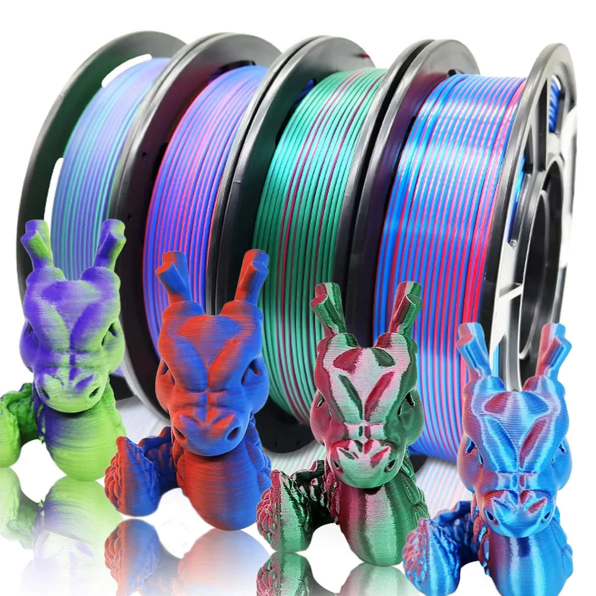 RepRapper Dual Color PLA Filament 1.75mm 4×250g Pack — product photo