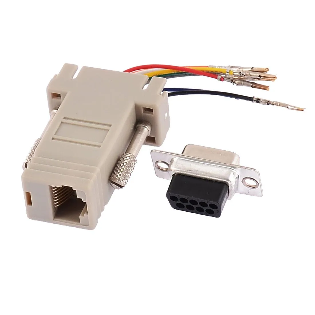 Unique-Bargains Unique-Bargains RS232 DB9 Male to RJ45 Female Adapter Gray — product photo