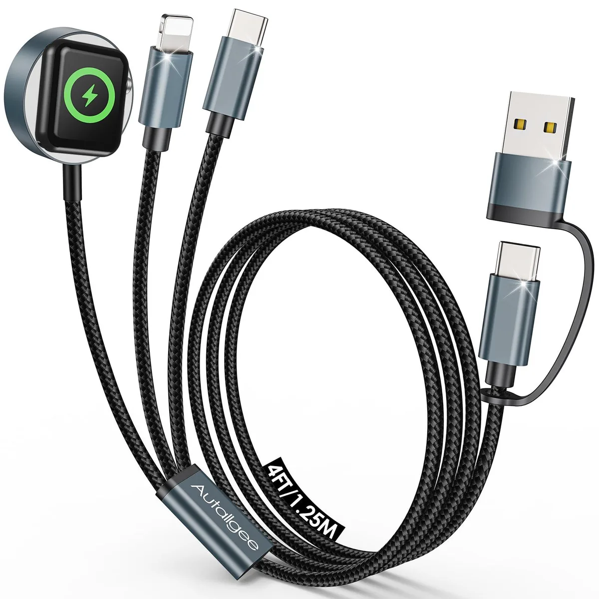 GE ATG002 Multi Charging Cable 4FT Black 25W 3.5A — product photo
