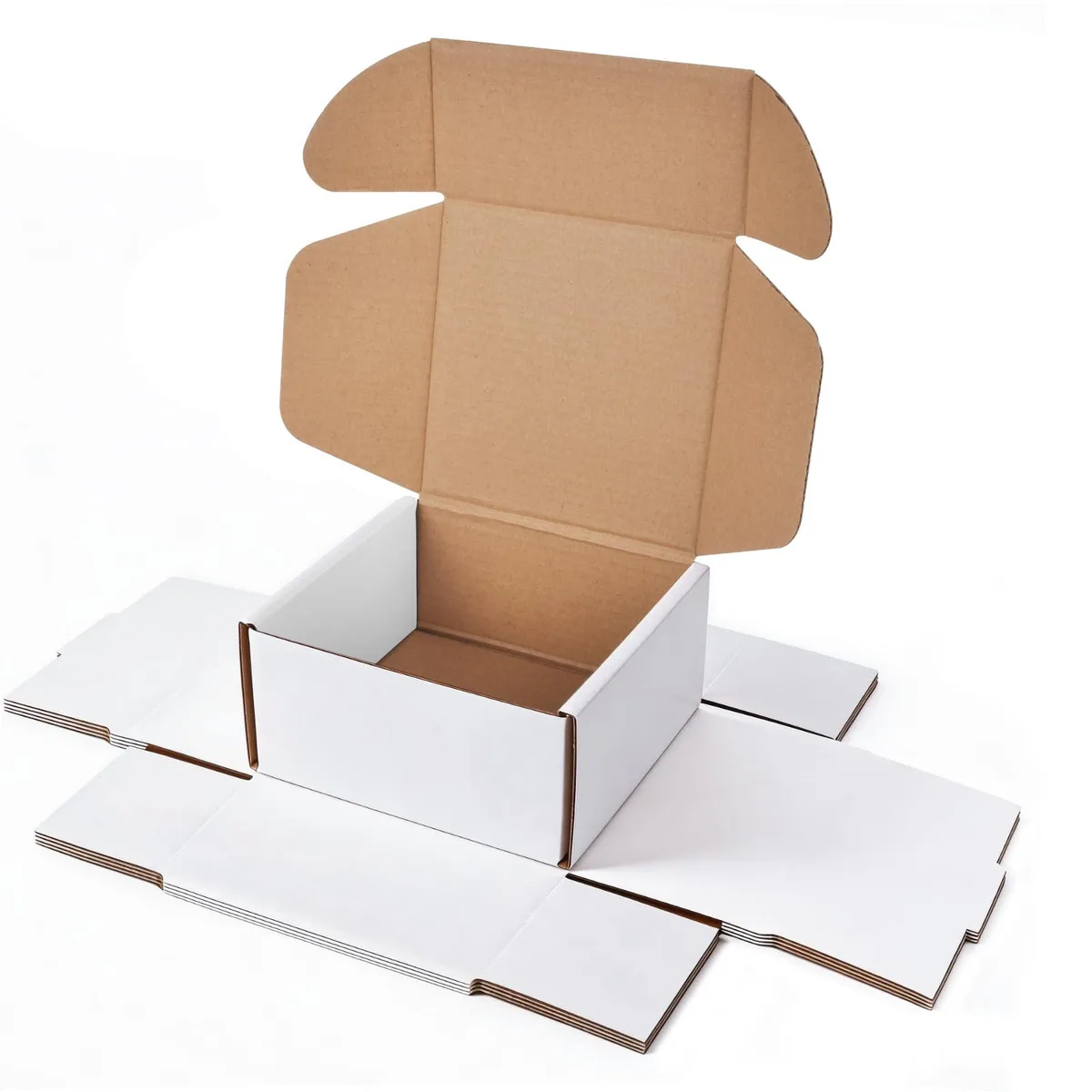 Murphy FJH 4x4x2 White Corrugated Boxes 5 Pack — product photo