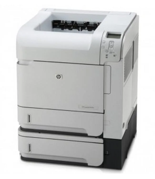 HPE HPE LaserJet P4014TN laser printer with extra paper feeder and toner bundle — product photo