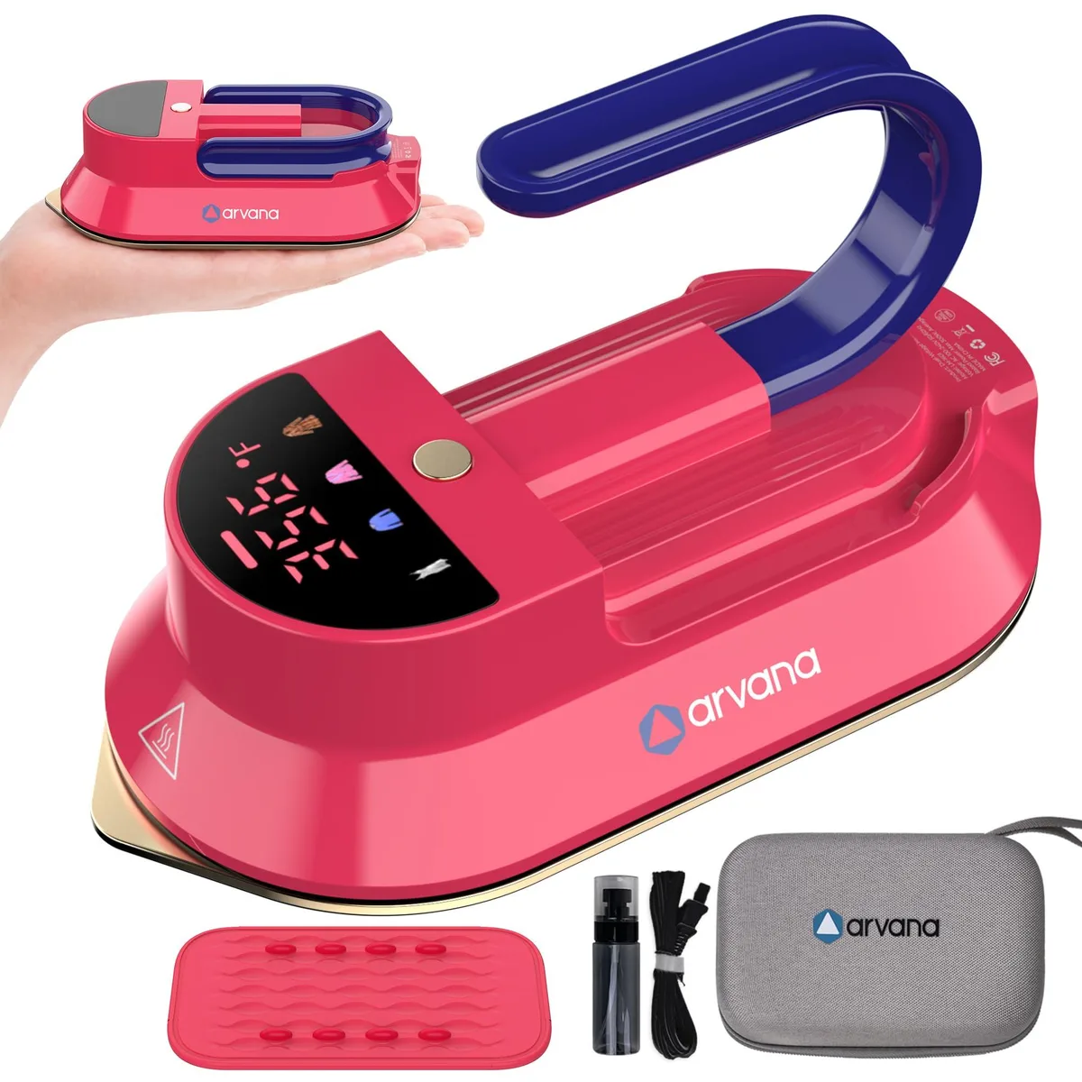DNBeffulgent DNBeffulgent Arv-I8001 Mini Travel Iron Red 300W 248-356°F — product photo