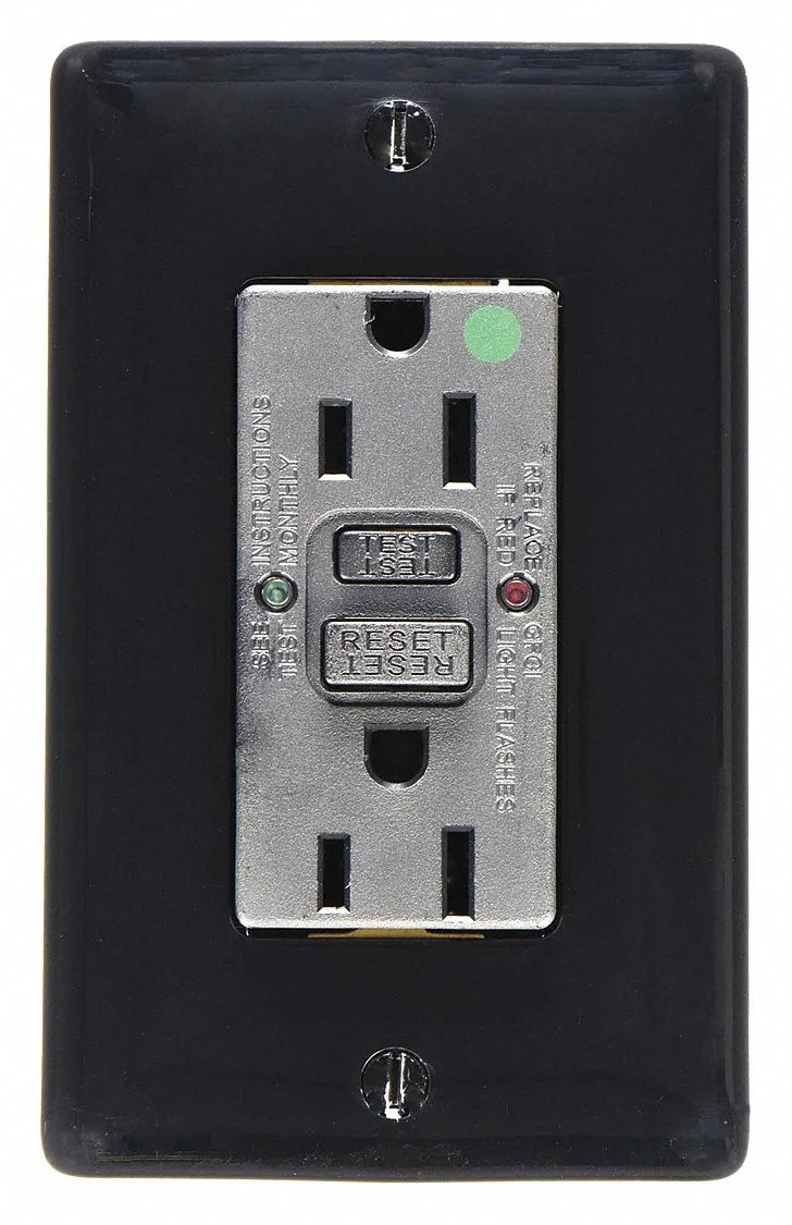 Hubbell Incorporated Hubbell Incorporated GFR82BLK GFCI Receptacle 15A 125VAC Black Nylon — product photo