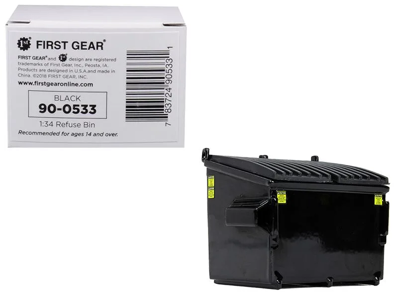 First Gear First Gear Refuse Trash Bin Black 1/34 Diecast Model — product photo
