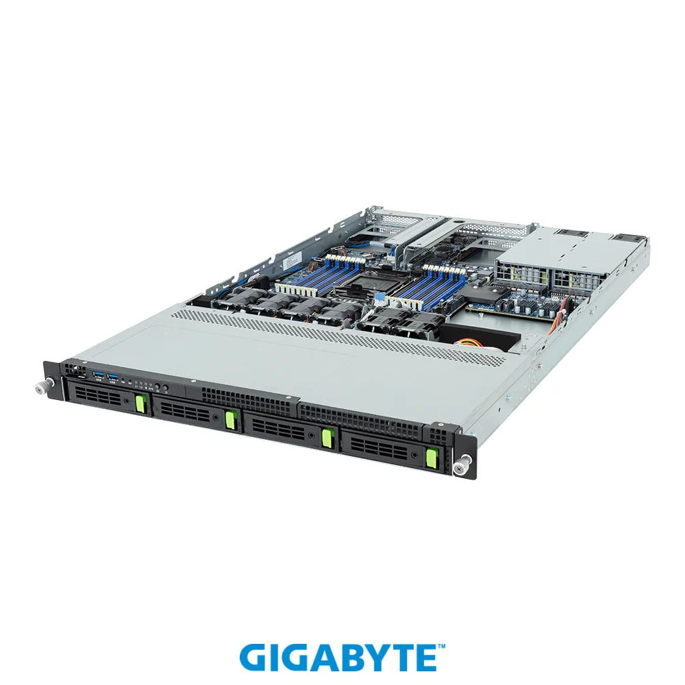 GIGABYTE GIGABYTE R164-S30-AAG1 barebone server 1U 4-bay Gen5 NVMe/SATA/SAS — product photo