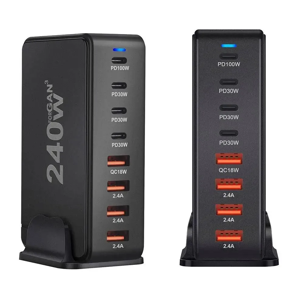 LUOM LUOM GAN240W 240W 8-Port Desktop Charger Black — product photo