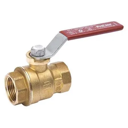 Brass ball valve with lever handle, inline straight body, full port design