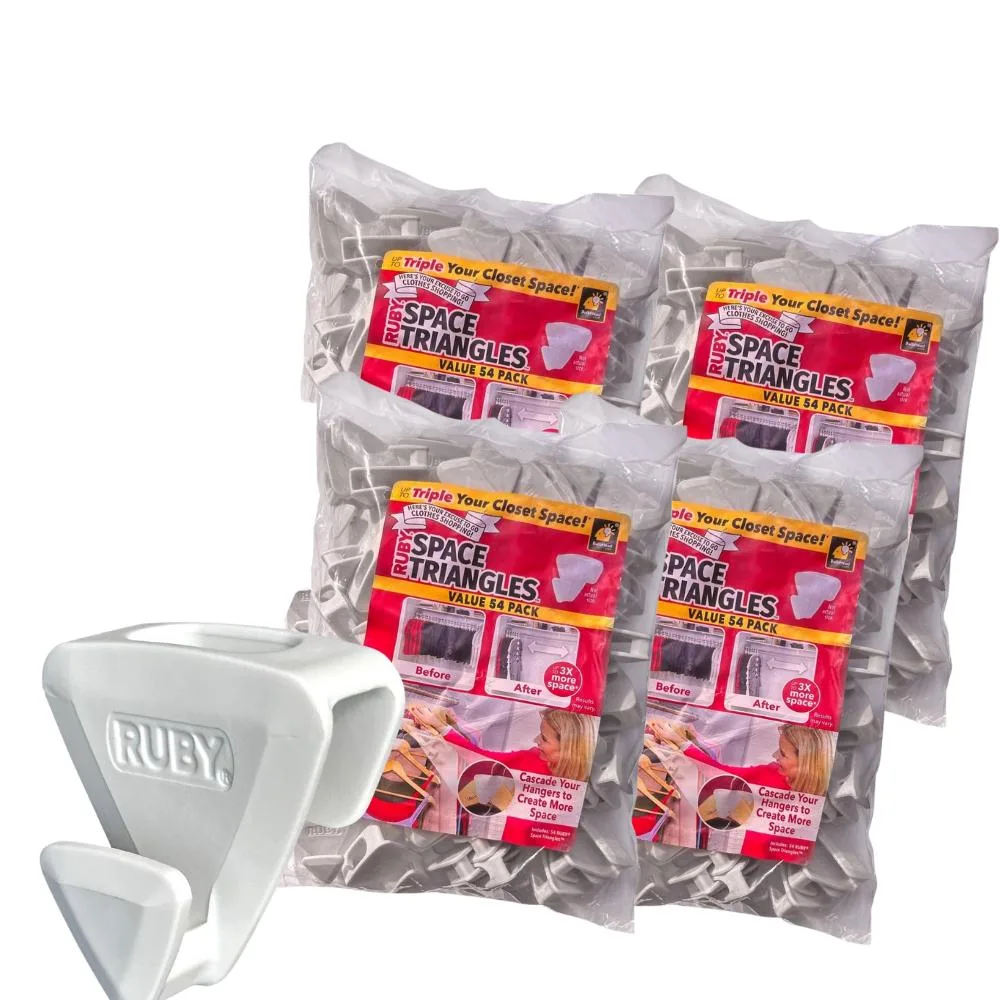 As Seen On TV As Seen On TV 17114-216 Ruby Space Triangles 216-Pc Hanger Hooks White — product photo