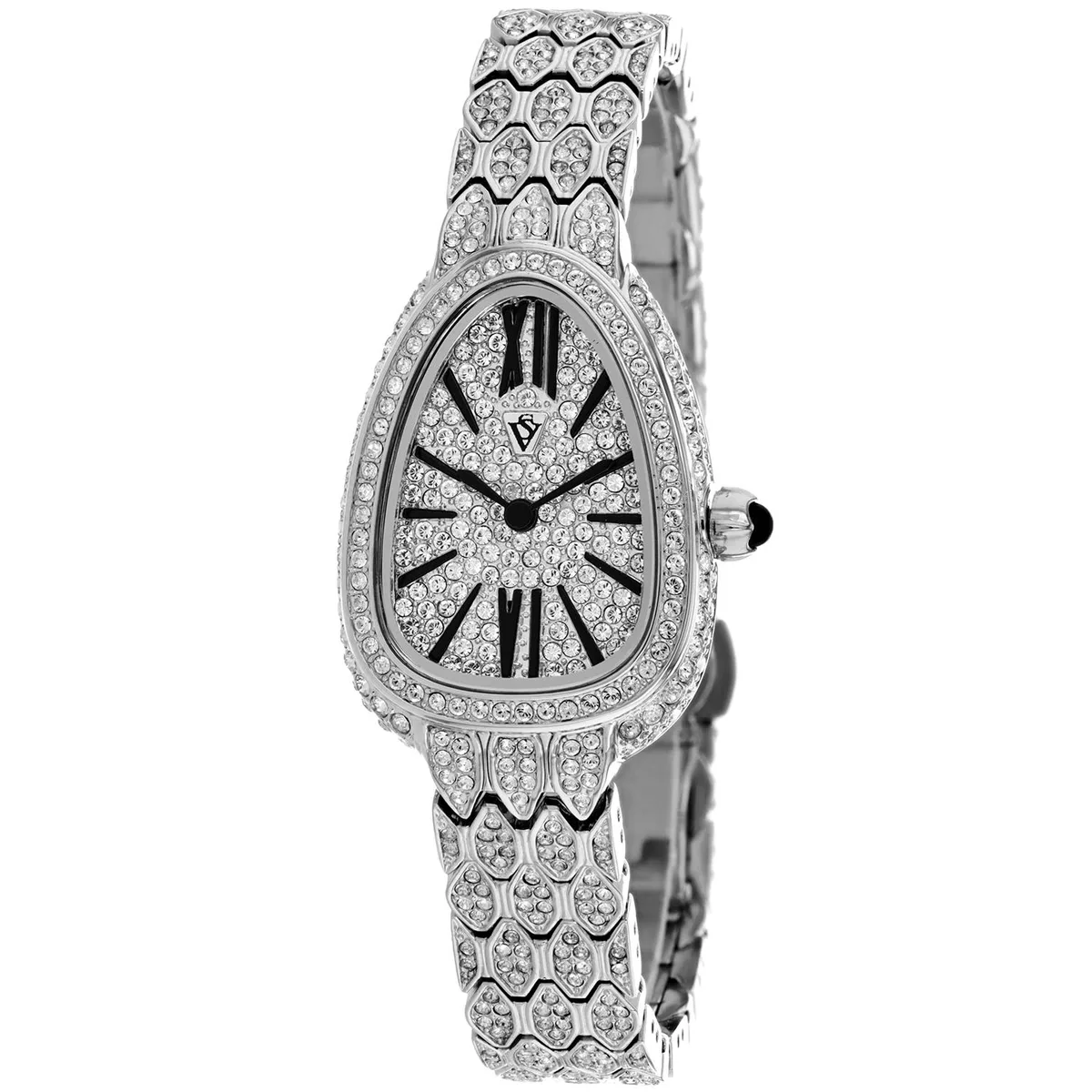 Silver dial watch with stainless steel case and bracelet, quartz movement, water resistant 30 meters 100 feet