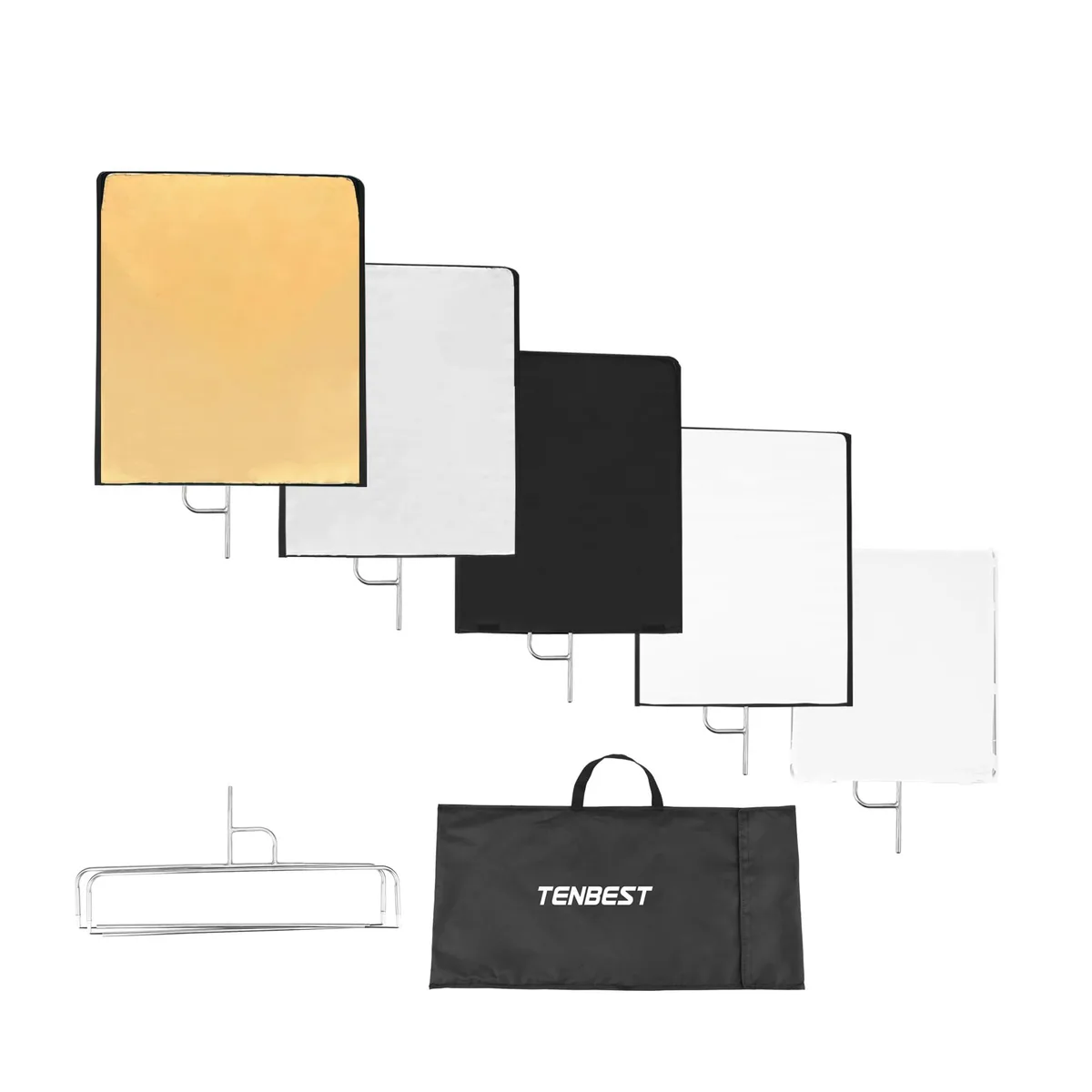  TENBEST TB-FF75 4-in-1 Reflector Kit 75x90cm Stainless Steel Frame — product photo