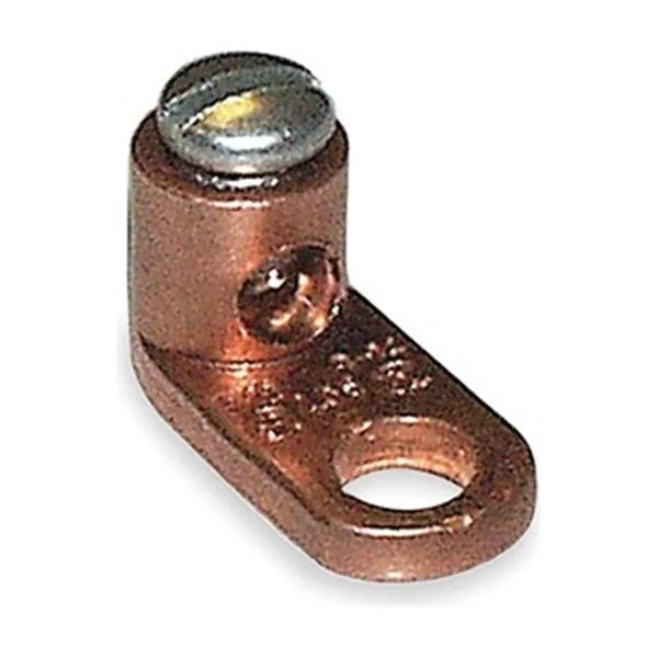 Compact copper mechanical connector with slotted head, single hole and tapered tongue
