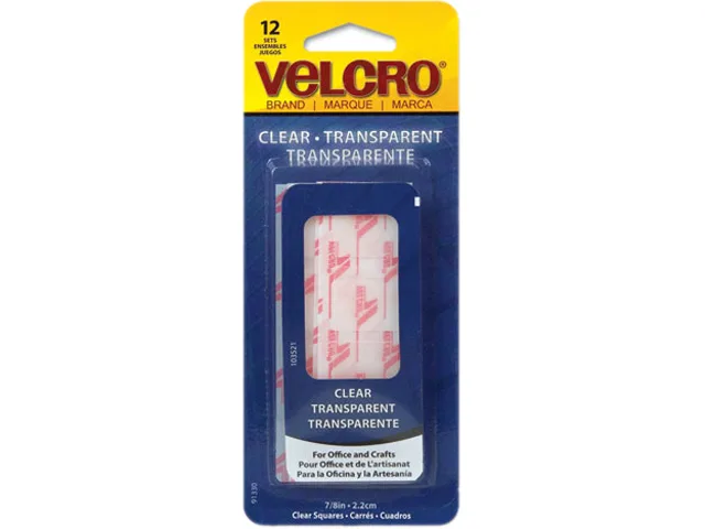 Velcro Velcro 91330 Fastener Squares Clear 12 Pack — product photo