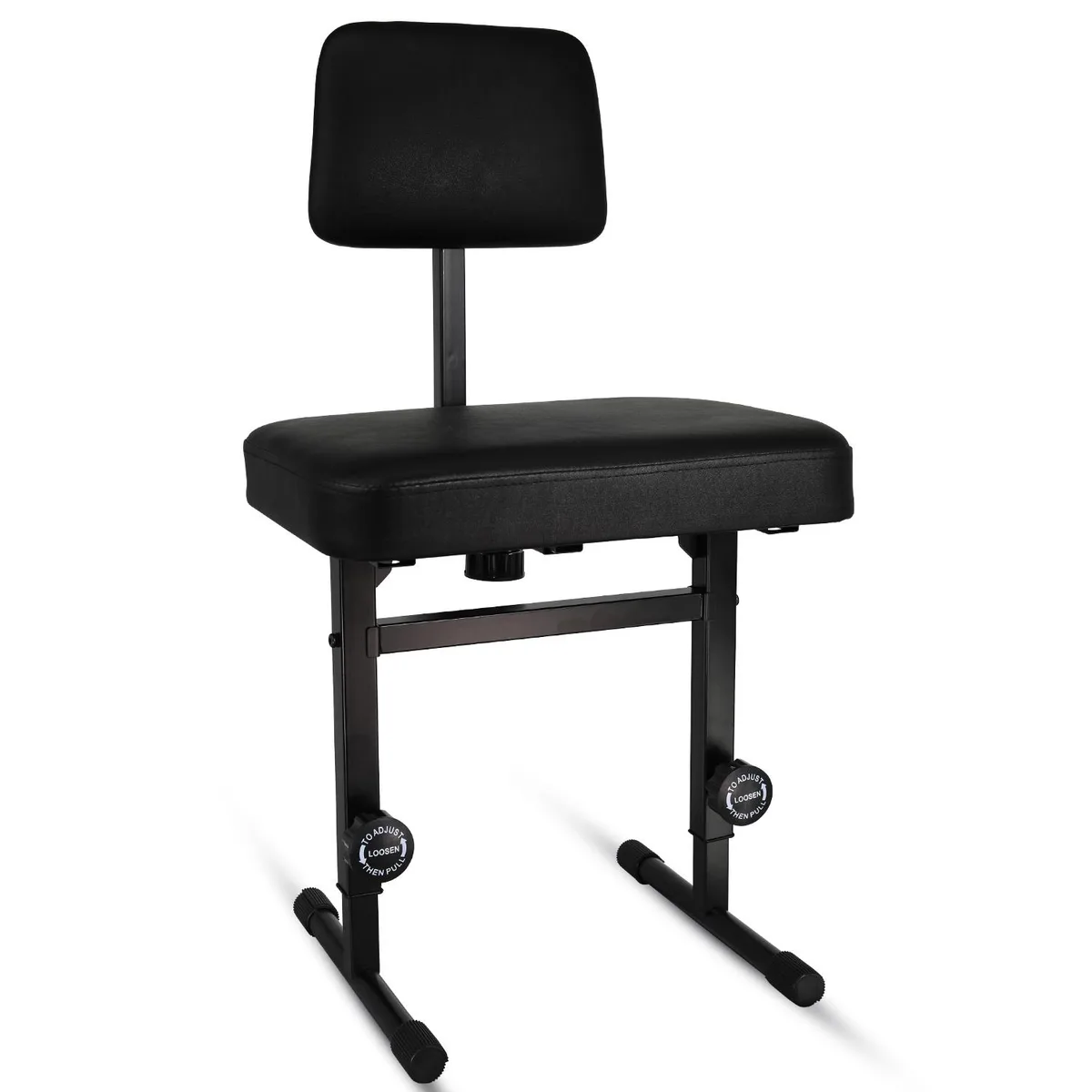 5 Core 5 Core PNB B-REST BLK Piano Bench Black 3" Padded Backrest 17.5-22" Height 445 lb Capacity — product photo